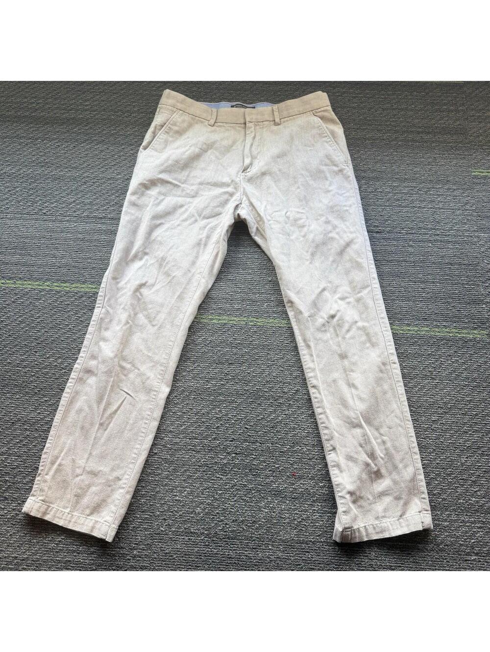 Banana Republic Kentfield Chino Pants Men's 30x30 Beige Micro Houndstooth